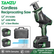 TANZU Cordless Reciprocating Kit Battery Reciprocating Saw Gergaji Elektrik Wood Metal Cutting 6 Saw