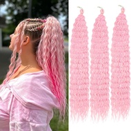 OceanWaveCrochetHairforWomen3BundlesGoddessBohoBraidsEtensionsSynticCurlyBraidingHair61cm(24Inch)#Pi