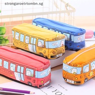 Strongaroetrtombn Bus cute pencil case canvas Stationery box large capacity pen bag Pencil cases SG