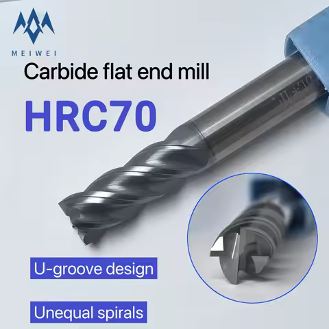 Endmills HRC 70 CNC Carbide End Mill Steel Cutter 4 Flutes 6 8 10 12 16 20 mm Router Bit Metal Cutte