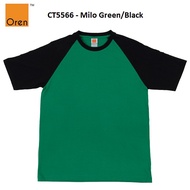 Oren Sport CT55 Cotton Baseball Tee - Milo Green/Black