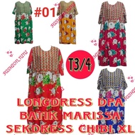 𝐌𝐀𝐑𝐈𝐒𝐒𝐀 𝐁𝐑𝐀𝐍𝐃 Kaftan Batik Lengan 3/4 JUMBO Cotton Long Dress/Baju Kelawar Labuh Indonesia/Dress Casual Muslimah Viral