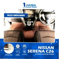 Aksesoris Karpet Kendaraan Mobil Haima Nissan Serena C26 Tahun 2013-2018 Fullset Bagasi  qv48d