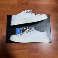 Chanel正品大頭鞋香奈兒徽標厚底松糕鞋 白色 36碼
