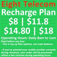 [Eight] $8 Plan / $11.8 Plan / $14.8 Plan / $18 Plan / 30 Days / Recharge Plan / Renewal / Mobile To