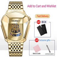 Luxury HOURSLY Brand Trend Cool Mens Wrist Watch Stainless Steel Technology Fashion Quartz Watch For