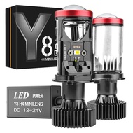 Strong👑 รุ่นใหม่1คู่ หลอดไฟหน้า Led มินิโปรเจคเตอร์ รุ่น Y8 Y6D ขั้ว H4 ไฟหน้า LED Projector 20000LM