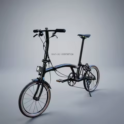 Handlebar Ultra-light 6.5kg Carbon Fiber Folding Bicycle16 Inch 7 Speed C Brake Men's Women's Three 