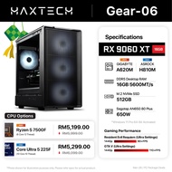 Gear-06 - Radeon RX 9060 XT 16GB Gaming PC | Ryzen 5 7500F / Ultra 5 225F (16GB RAM / 512GB SSD) | 3