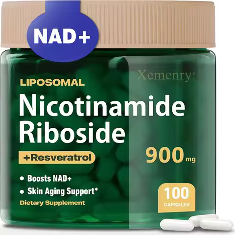 NAD+ Supplement - Anti-Aging, Energy - Liposomal Nicotinamide Riboside Capsules 900mg with Resveratr