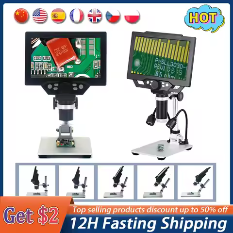 G1200 G1600 Digital Electronic Microscope 1-1600X Amplification Magnifier Microscopes Digital Micros