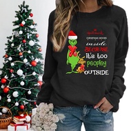 Christmas Grinch Printed Sweatshirt Unisex 100% Cotton Long Sleeve Fashion Trendy Casual Versatile F