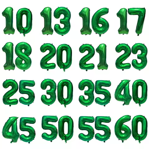 32inch 10th-60th Birthday Party Number Balloon Large Green 10 13 17 18 20 21 25 30 35 40 45 50 55 60