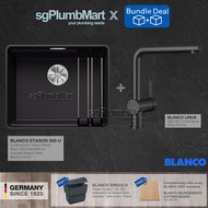 [Blanco Bundle] Blanco Etagon 500-U Silgranit Kitchen Sink + Blanco Sink Mixer (Linus) Blanco Germany x sgPlumbmar