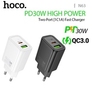 [2025]Hoco Gốc 100% N63 Gan USB-C Pd30w/USB-A 18W Nhanh Chóng Sạc QC 3.0 Cho iPhone iPhone 16 14 13 