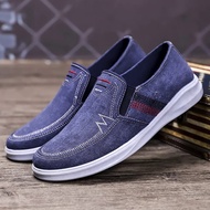 Men's Slip On Loafers Arch Support Boat Shoes for Extra Cushioning and Pain Relief Canvas Leisure Vintage Flat Walking Shoes