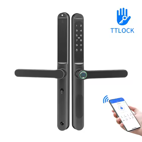 IP65 Waterproof TTLock APP Smart Fingerprint Password RFID Card Lock For Outdoor Push Pull Sliding D