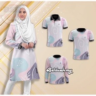 SUBLIMATION T-Shirt Muslimah Jersey Baju Muslimah Microfiber Couple Set Baju Jersey Muslimah TSHIRT SUKAN PASTEL Baju Muslimah Jersey Muslimah Malaysia Jersey Murah Plus Size