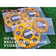 SSS 415 ALLOY GOLD SPROCKET YAMAHA SRL110 LC135 Y125Z RXZ Y125 (4 LUBANG) SPOCKET