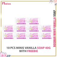 10 Pcs Rosmar Kagayaku Minis Vanilla Bleaching Soap 40g Sabon Pampaputi Whitening Exfoliating Moistu