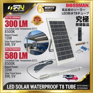 BOSSMAN 300LM / 580LM LED Solar Waterproof T8 Tube / Flood Light / Lampu Tenaga Solar 8500K | BST810