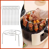 Durable Stainless Steel Air Fryer Grill Round Barbecue Grill with Grilled Skewers Hanging Skewers Ra