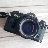Kamera Analog Canon AE1 AE-1 Program Kit lensa 50mm 1.4 Black