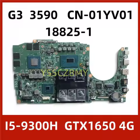 CN-01YV01 01YV01 1YV01 18825-1 For Dell G3 3590 Motherboard W/ N18P-G0-MP-A1 GTX1650 GPU I5-9300H CP