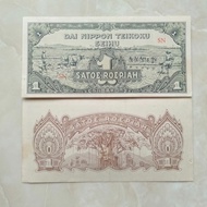 uang Kuno murah 1 rupiah asli dai Nippon rp1 jaman jepang 1943 dainippon ekonomis