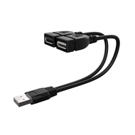 2-Port USB Cable, USB Male to Female Splitter Extension Cord, Charging & Data Transfer for Laptop, C