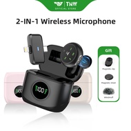 TNW A36 Wireless Microphone with Noise Cancelling 2-in-1 Magnetic Button Mic for Live Streaming