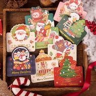 #Merry Christmas#5Pcs Christmas hot stamping card cartoon Christmas gift card flower shop baking gift card New Year greeting card