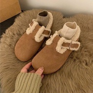 Women's Shoes - Korean Style Comfortable Fur-Lined Suede Shoes - A484