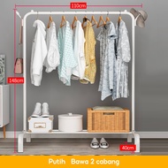 Stand Hanger Gawang Single 150CM Rak Baju Gantungan Baju Multigungsi Dengan 8 Kait Stand Hanger Besi