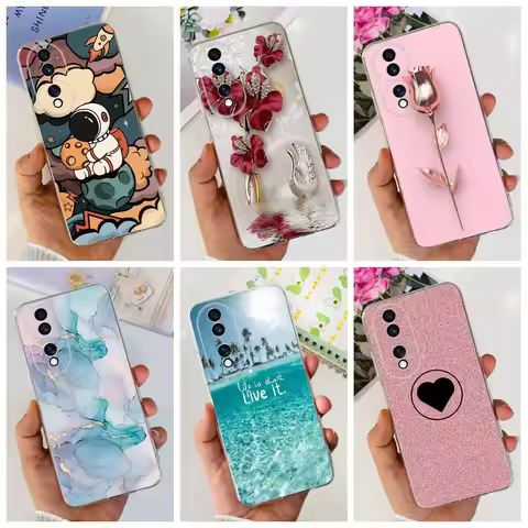 For Honor 70 Lite Case RBN-NX1 Shockproof Cover Fashion Flower Clear Silicone Soft TPU Phone Case Fo