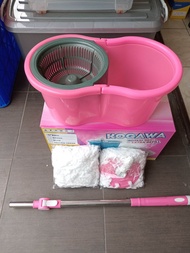 KOGAWA - Pel Lantai Bulat dengan Cup / Wadah - Kain Pel Rotasi 360°