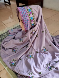 Mukena Lajuran Dewasa Polino Silk Warna Mukena Lajur Bordir Bunga Mukena Terusan Bordir Kudus Mukena