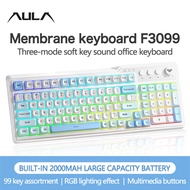 AULA | AULA F3099 Membrane Keyboard 99 Key RGB Backlit Light Three-mode Gaming Keyboard Soft Key Sou