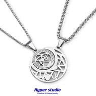 HYPER - Sun & Moon Couple Diamond pendent Necklace