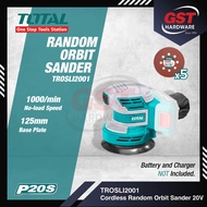 Total Cordless Random Orbital Sander Machine 20V TROSLI2001 Mesin Gosok Kayu Cordless Sander Machine