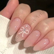 JovyArt | ️ White Ribbon - Handmade Press on Nails | False nails | Fake nails | False nails + glue |