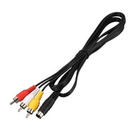 1.5M 4.9Ft 3 Rca Male To 4 Pin S-Video Male Tv Pc Conversion Cable