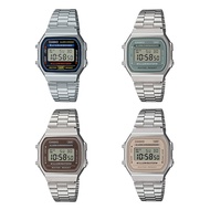 Casio Standard นาฬิกาข้อมือผู้ชาย สายสแตนเลส รุ่น A168,A168WA,A168WA-1,A168WA-1Q,A168WA-3,A168WA-3A,A168WA-5,A168WA-5A,A168WA-8,A168WA-8A