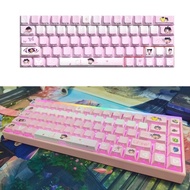 ST Side Print Backlit Keycaps Clove Pink Theme for 60 61 63 64 65 67 68 Mechanical Keyboards 64 74Ke