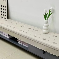 Kain alas meja kalis air, kalis minyak, tahan panas untuk kabinet TV dan meja sisi, alas pelindung b