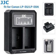 JJC Battery Charger USB Dual Slot for Canon LP-E6 LP-E6N Compatible with Canon EOS R7 R R5 R6 7D 7D