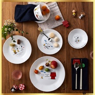 Pyrex Snoopy Double Compression Milky Glass Tableware Plate & Bowl Collection