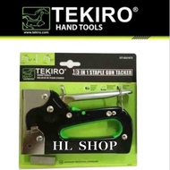 GUN TACKER HEKTER TEMBAK TEKIRO 3 in 1 steples hekter jilid buku staples mini die grinder mesin bor 