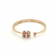 BVLGARI 18K玫瑰金鑽石玫瑰金Fiorever詠綻系列滿鑽開口手鐲S18K/手鍊／手環