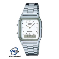 Casio AQ-230A-7D Vintage Silver Plated Dual-time Digital and Analog Watch